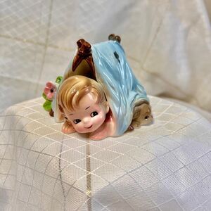 Vintage Josef Original Happiness is Boy in Tent Series, 1960s Vintage Figurines